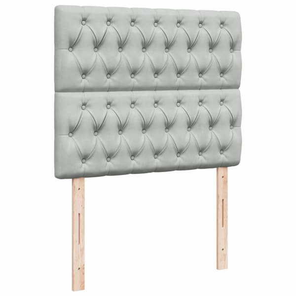 Ramsäng med madrass ljusgrå 120x190 cm sammet
