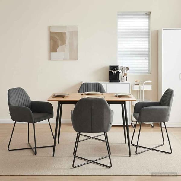 Matstolar 4 pcs Sammet Mörkgrå 55 x 50 x 84 cm
