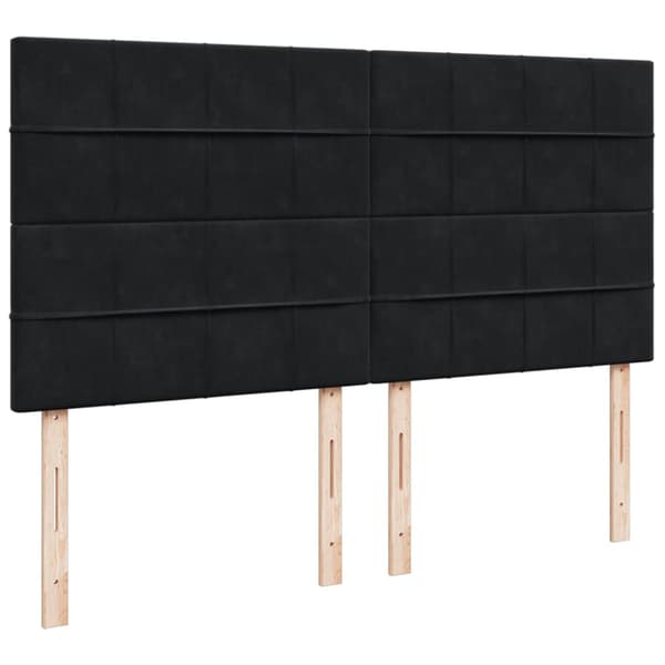 Ramsäng med madrass svart 200x200 cm sammet