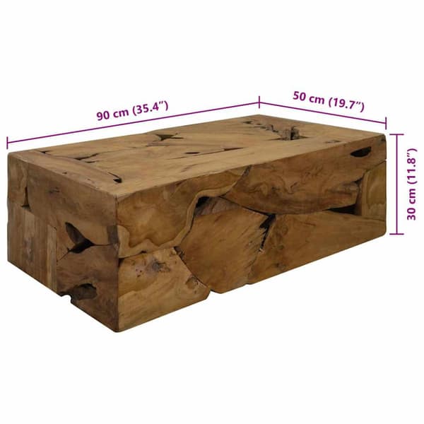 Soffbord 90x50x30 cm äkta teak brun