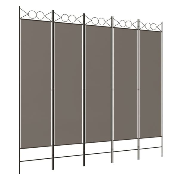 Rumsavdelare 5 paneler antracit 200x200 cm tyg