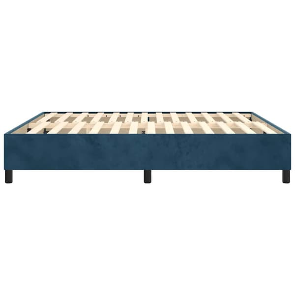 Boxspring-sängram mörkblå 180x200 cm sammet