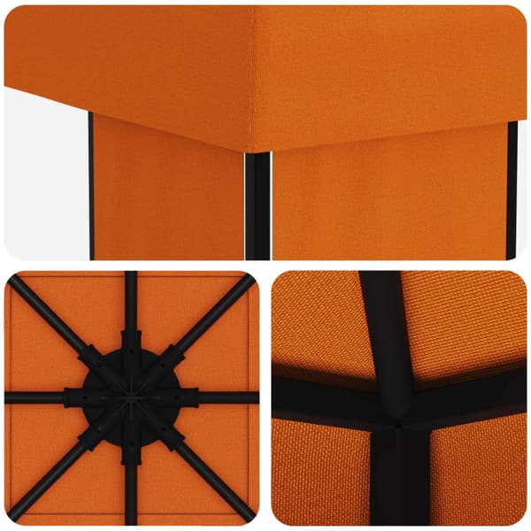 Paviljong 4 × 3 m Orange Polyester och Stål 190