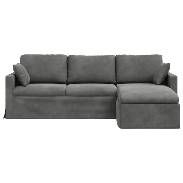 Soffa Mörkgrå 228 x 134 x 80 cm Sammet