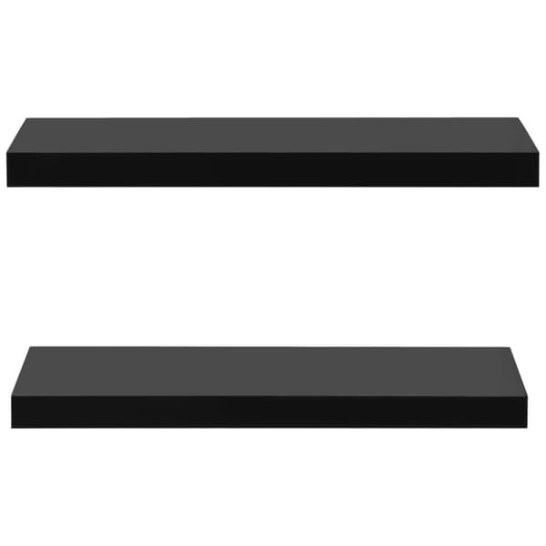 Svävande vägghyllor 2 st svart 60x20x3,8 cm