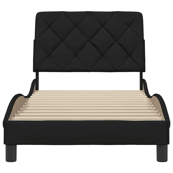 Bed Frame without Mattress Black 90x200 cm Fabric