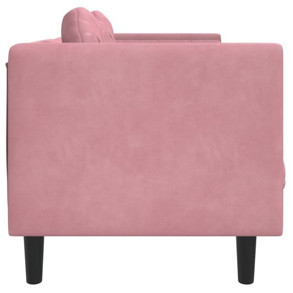 Soffa med kuddar 3-sits rosa sammet