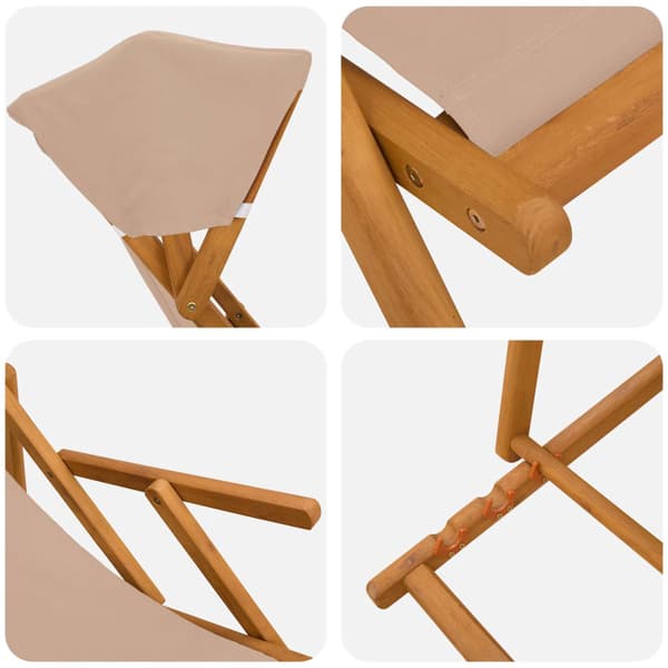 Deck Chair 2 st 3 Position Massiv Eukalyptus Trä Taupe