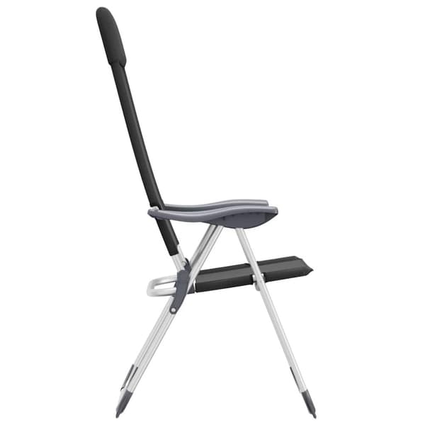 Hopfällbara campingstolar 2 st aluminium svart