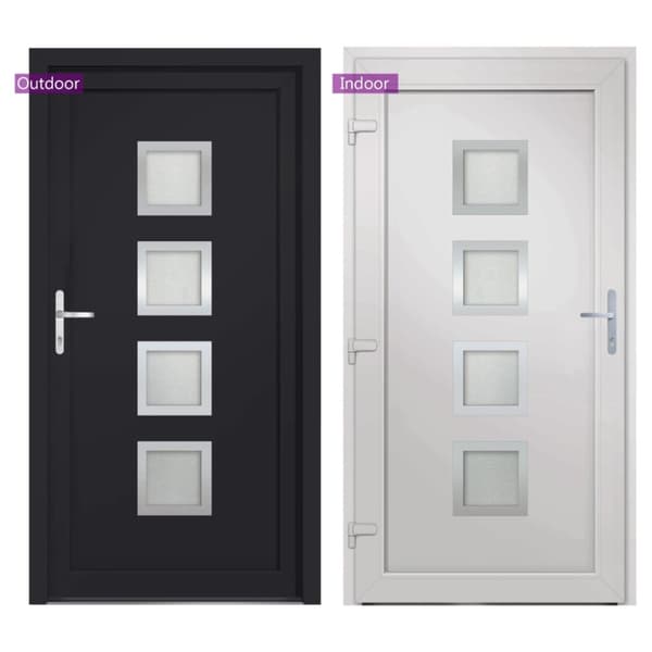 Ytterdörr antracit 88x200 cm PVC