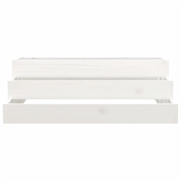 Odlingslåda vit 80x80x27 cm massiv furu