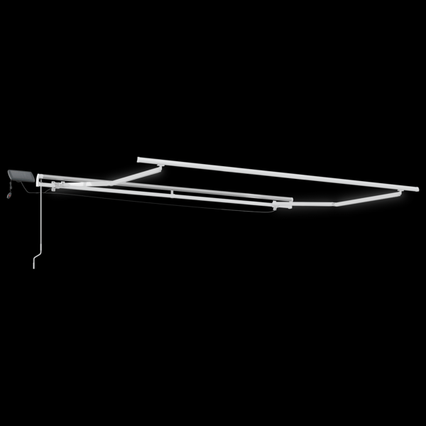 Utfällbar markis med LED -remsljus Blå och Vit 350 x 250 cm