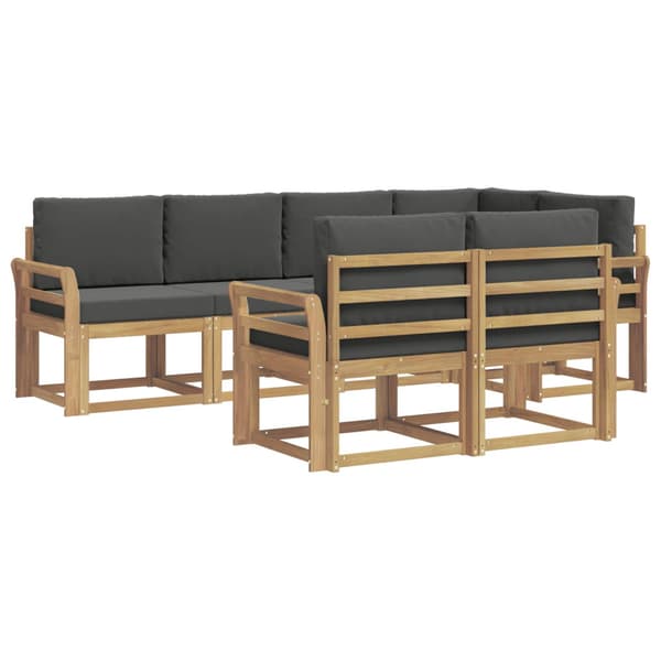 Utomhussoffset med kudde 7 pcs Vit och antracit Polyester