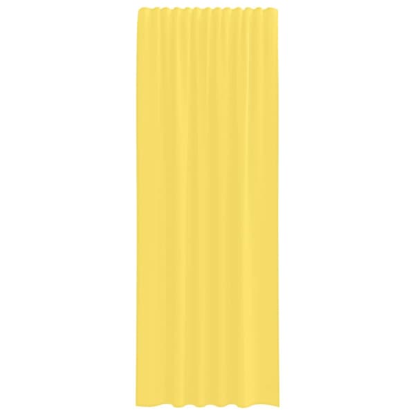Voile gardiner med öglor 2 st gul 140x260 cm