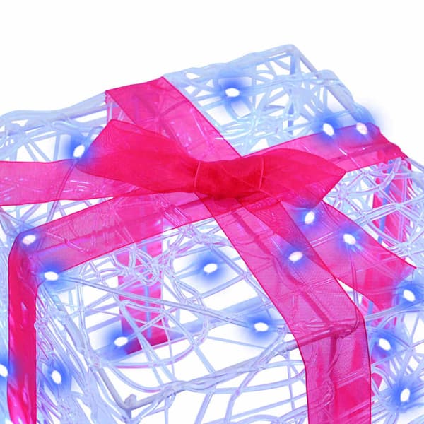 Presentlåda med 60 LED-lampor 3 pcs Blå 20 x 20 x 20 cm Akryl