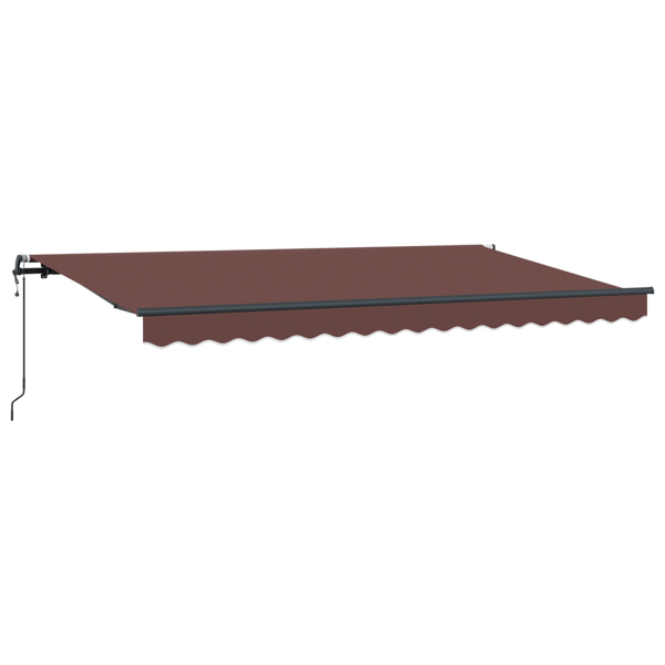 Utfällbar markis Brun 400 x 200 cm tyg
