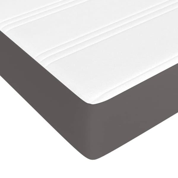Ramsäng med madrass grå 80x200 cm konstläder