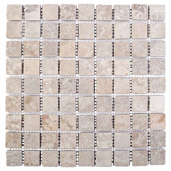 Mosaikplattor Gräddvit 30 x 30 cm Marmor