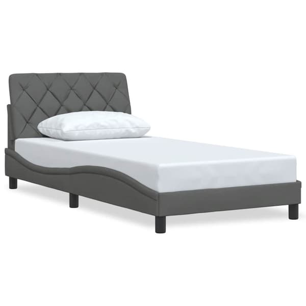 Bed Frame without Mattress Dark Grey 100x200 cm Fabric