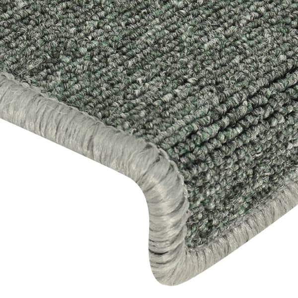 Trappmattor 15 st 65x21x4 cm mörkgröna rektangulära kanter
