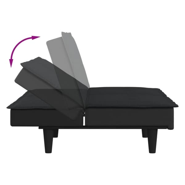 Bäddsoffa svart tyg