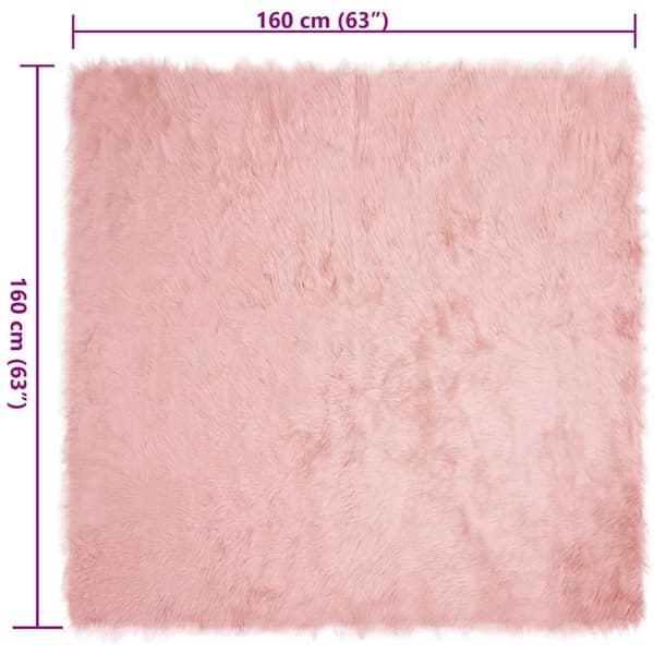 Fuskfäll matta TAFALLA Rosa 160 x 160 cm Polyester