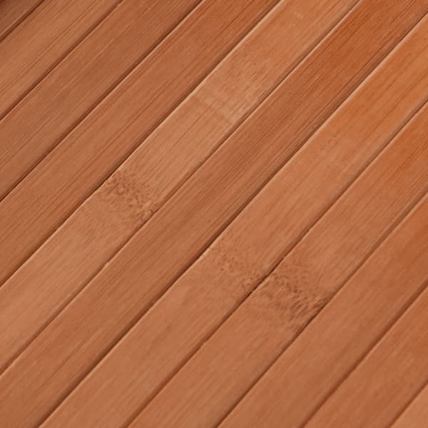 Matta rund brun 80 cm bambu