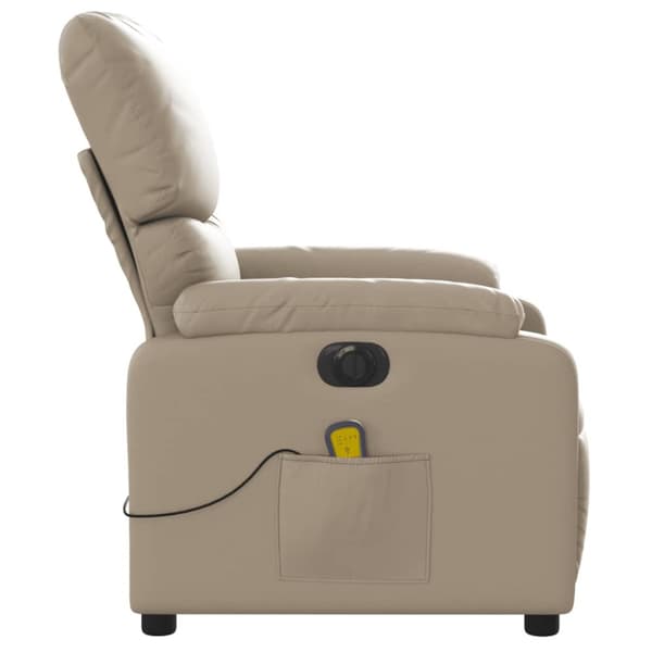Elektrisk massagefåtölj cappuccino konstläder