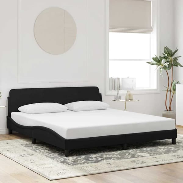 Sängram Dover svart 180x200 cm sammet
