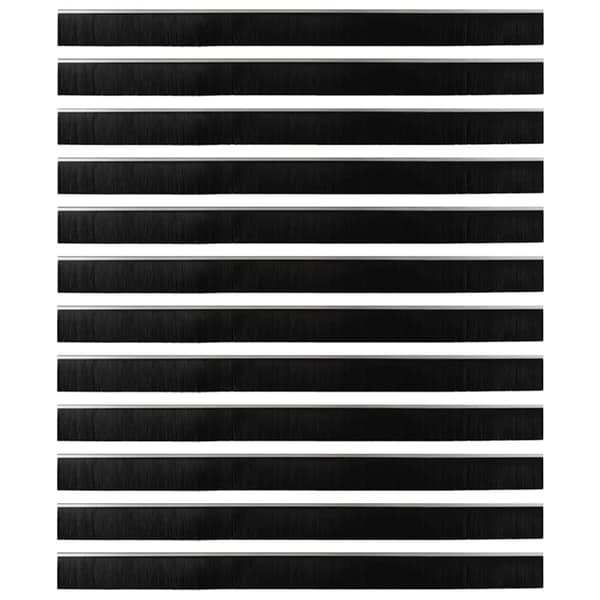 Självhäftande dörrborstlist 12 pcs Silver 100 cm