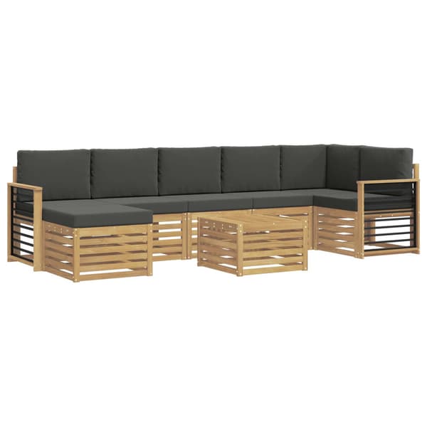 Utomhussoffset 8 pcs Vit och antracit 59 x 59 x 37 cm Polyester