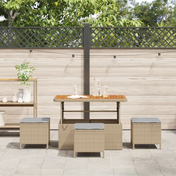 Trädgårdsmöbelset Beige konstrotting
