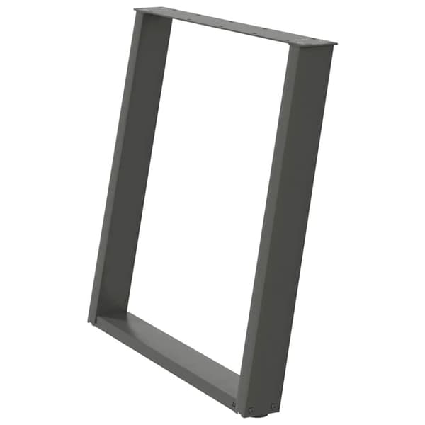 Matbordsben U-formade 2 st antracit 80x(72-73) cm stål