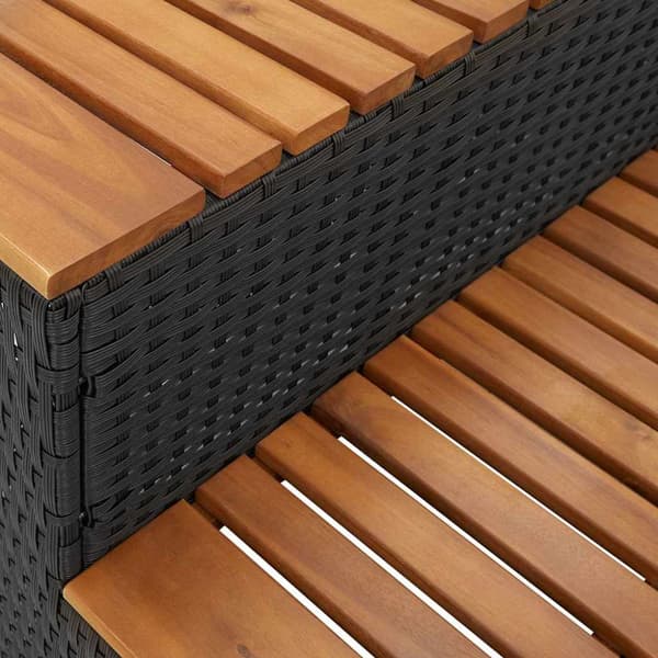 Badtunna Step Black 50x50x50,5 cm konstrotting och solid akacia
