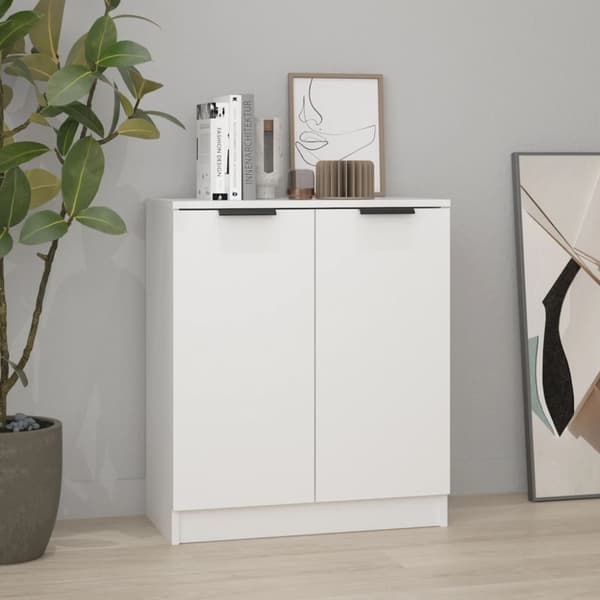 Skåp vit 60x30x70 cm konstruerat trä