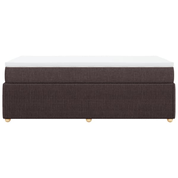 Ramsäng med madrass mörkbrun 80x200 cm tyg