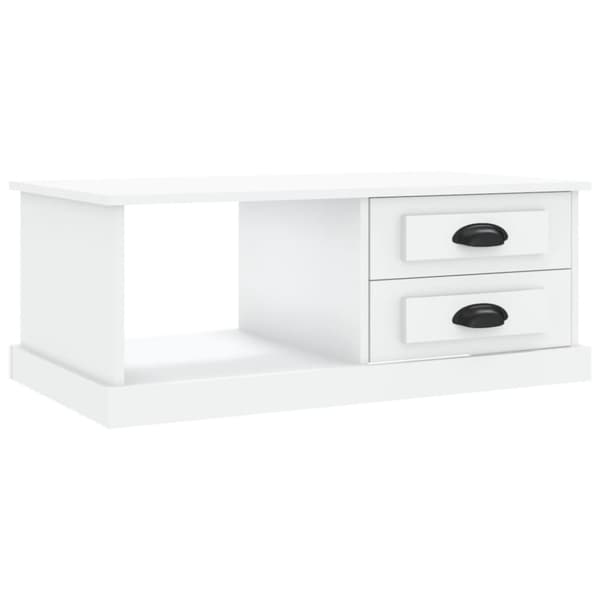 Soffbord vit 90x50x35 cm konstruerat trä