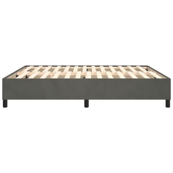 Boxspring-sängram mörkgrå 160x200 cm sammet