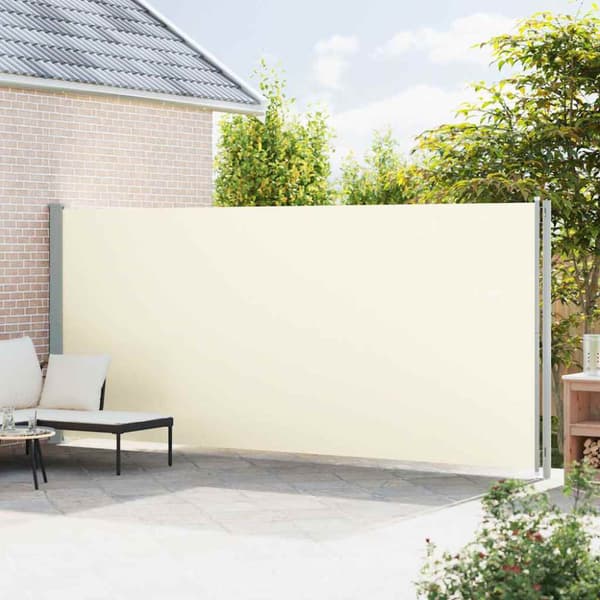 Infällbar sidomarkis 200x600 cm gräddvit