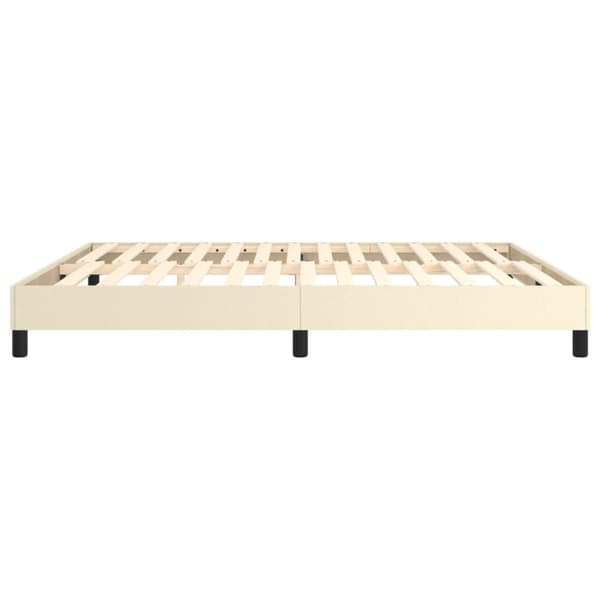 Boxspring-sängram gräddvit 180x200 cm konstläder