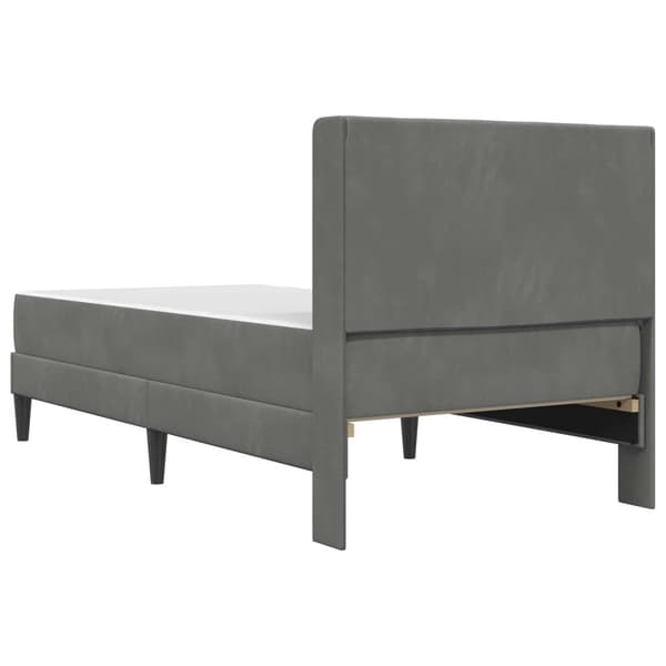 Sängram med madrass Mörkgrå 80 x 200 cm Sammet