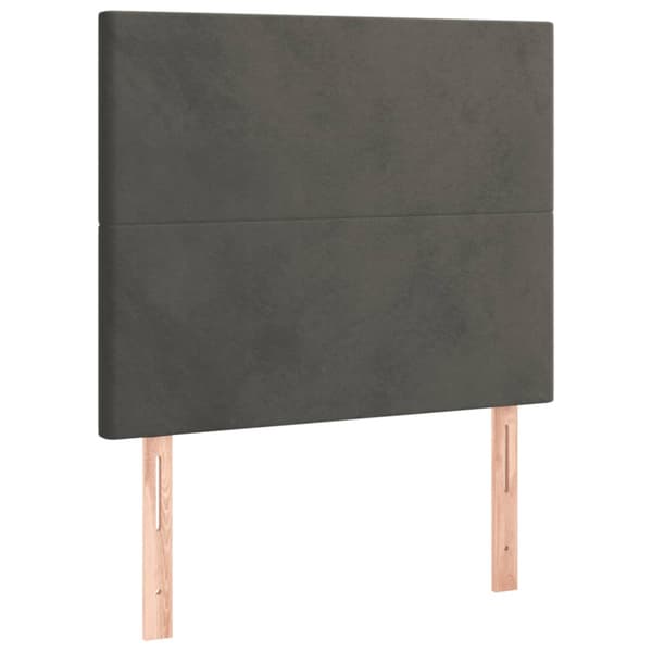 Ramsäng med madrass mörkgrå 80x200 cm sammet