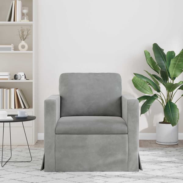 Soffa Ljusgrå 78 x 78 x 80 cm Sammet