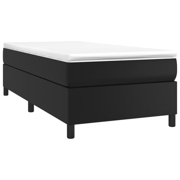 Boxspring-sängram svart 90x200 cm konstläder