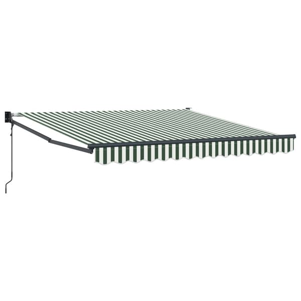 Utfällbar markis Grön och Vit 350 x 250 cm