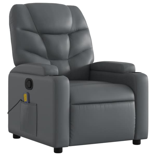 Massagefåtölj grå konstläder
