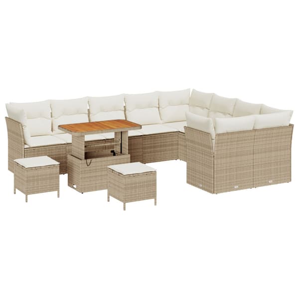 Trädgårdsoffset 12 st Beige konstrotting