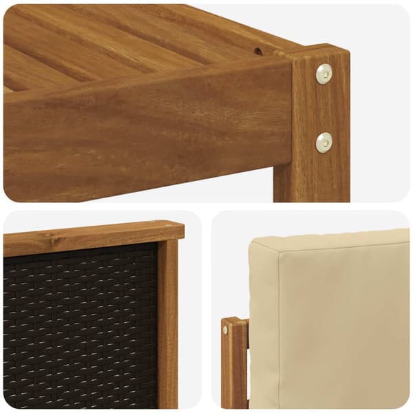 Utomhussoffset 5 pcs Naturlig och Beige Polyester