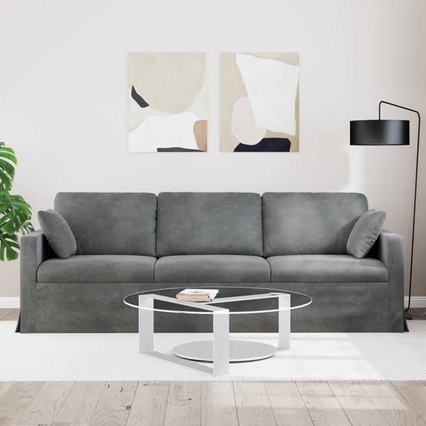 Soffa Mörkgrå 228 x 78 x 80 cm Sammet