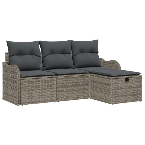Trädgårdsoffset 4 st Poly rattan